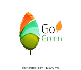 Go green abstract nature logo. Vector illustration