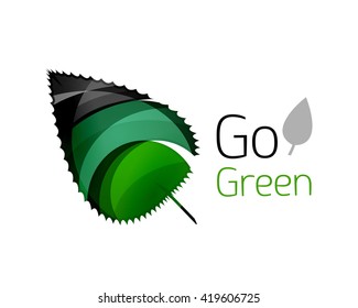 Go green abstract nature logo. Vector illustration