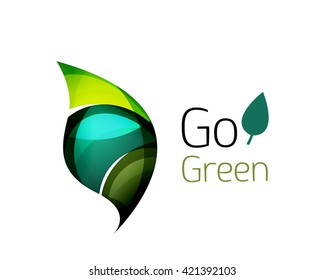Go green abstract nature logo. Vector illustration
