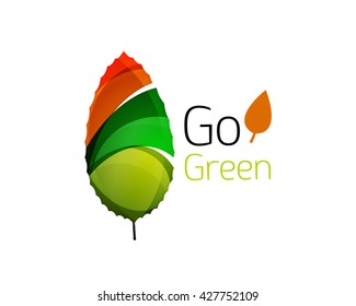 Go green abstract nature logo. Vector illustration