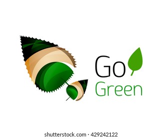 Go green abstract nature logo. Vector illustration