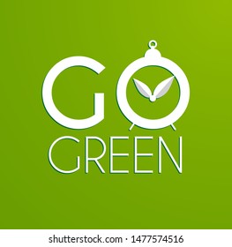 Go green badge design template. Save nature.