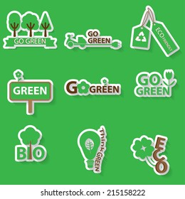 go green and bio icon, vector 