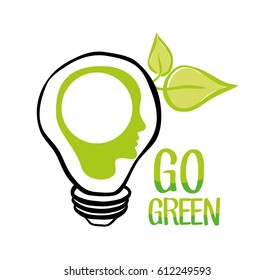go green bulb human head ecology