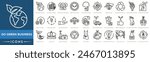 Go Green Business icon set. Green Globe Business, Sustainable Company, Carbon Offset Programs, Green Certifications, Tree Hugging Business, Circular Economy, Carbon Neutral, Reduce, Reuse and Recycle