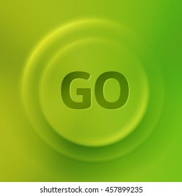 Go green button, motivation concept vector illustration