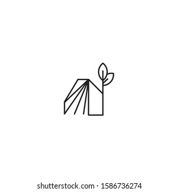 go green camp logo vector concept with simple, out line, and elegant styles 