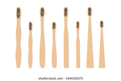 Go Green, Charcoal bamboo toothbrush shape design, environmental care vector.