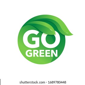 Vamos emblema circular verde - timbre bonito para la organización de protección medioambiental ecológica - logotipo vectorial aislado, icono ecológico, pegatina