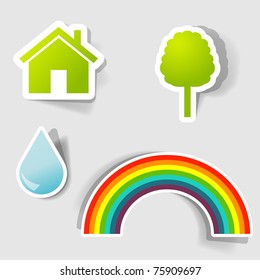 Go green clipart icon set