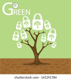 Go green concept. Creative. Tree vector illustration.