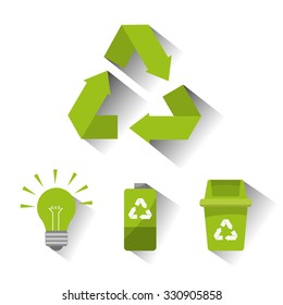 Go green concept with eco icons design, vector illustration 10 eps graphic.