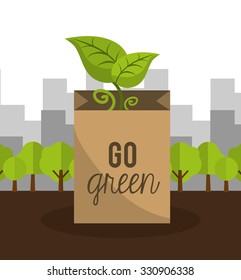 Go green concept with eco icons design, vector illustration 10 eps graphic.