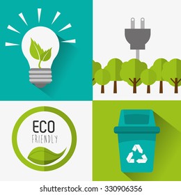 Go green concept with eco icons design, vector illustration 10 eps graphic.