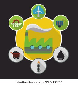 Go green concept with eco icons design, vector illustration 10 eps graphic