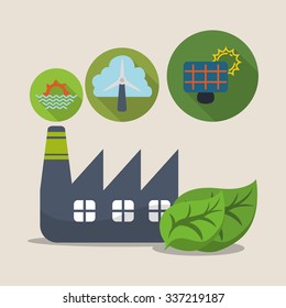 Go green concept with eco icons design, vector illustration 10 eps graphic