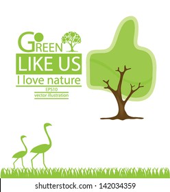 Go green concept. Like symbol vector illustration.