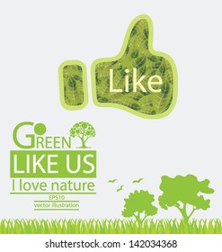 Go green concept. Like symbol vector illustration.