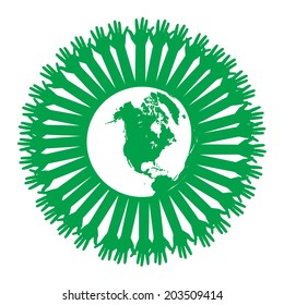 go green concept or save earth concept vector