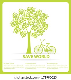 Go green concept. Save world vector Illustration.