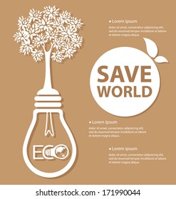 Go green concept. Save world vector Illustration.