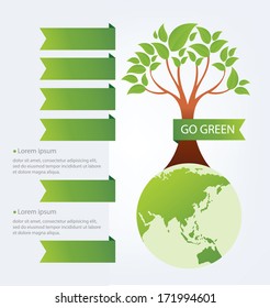 Go green concept. Save world vector Illustration.