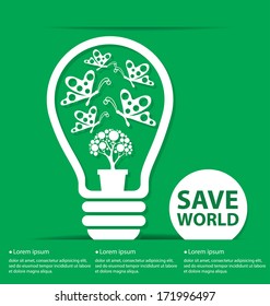 Go green concept. Save world vector Illustration.