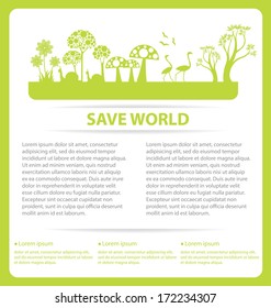 Go green concept. Save world vector Illustration.