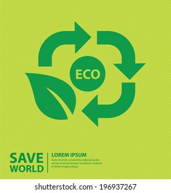 Go green concept. Save world vector Illustration.