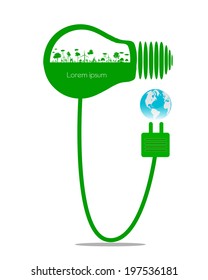Go green concept. Save world vector Illustration
