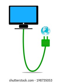 Vamos concepto verde. Guardar ilustración vectorial mundial