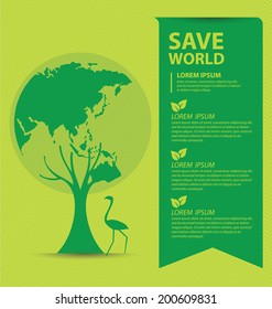 Go green concept. Save world vector Illustration.