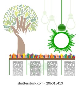 Go green concept. Save world vector Illustration