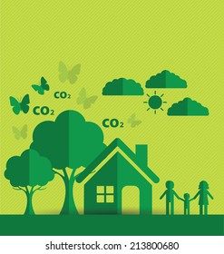 Go green concept. Save world vector Illustration.