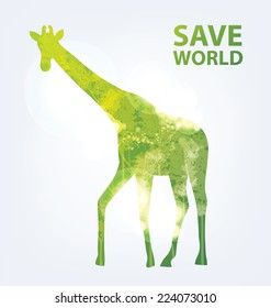 Go green concept. Save world vector Illustration.