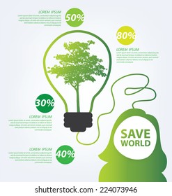 Go green concept. Save world vector Illustration.