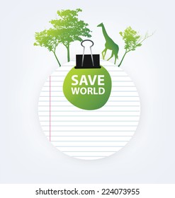 Go green concept. Save world vector Illustration.