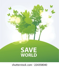 Go green concept. Save world vector Illustration.
