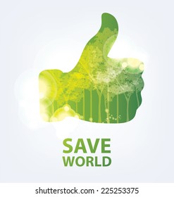 Go green concept. Save world vector Illustration