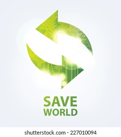 Go green concept. Save world vector Illustration.