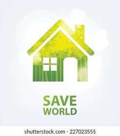 Go green concept. Save world vector Illustration.