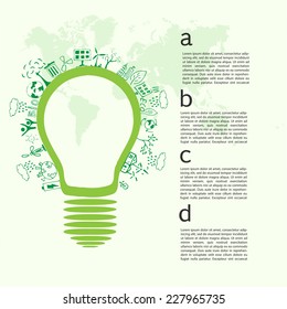 Go green concept. Save world vector Illustration