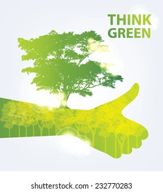 Go green concept. Save world vector Illustration.