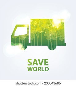 Go green concept. Save world vector Illustration.