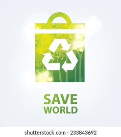Go green concept. Save world vector Illustration.