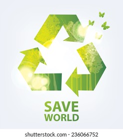 Go green concept. Save world vector Illustration.