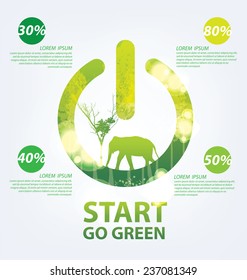 Go green concept. Save world vector Illustration.