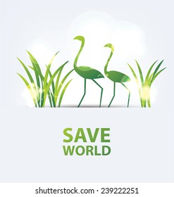 Go green concept. Save world vector Illustration.