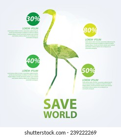 Go green concept. Save world vector Illustration.