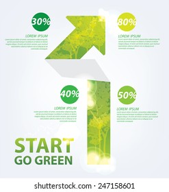 Go green concept. Save world vector Illustration.